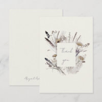 Cream Boho Wildlflower Baby Shower Thank You