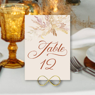Cream Botanical Foliage Wedding Numéro de table