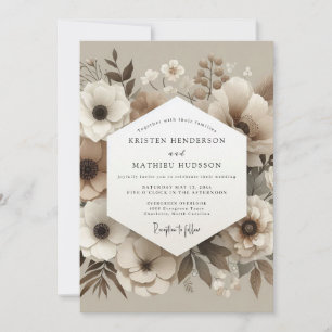 Cream Botanical Whisper Wedding Invitation