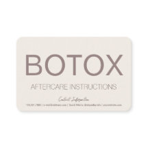 Cream & Brown Botox Instruction Aftercare Card