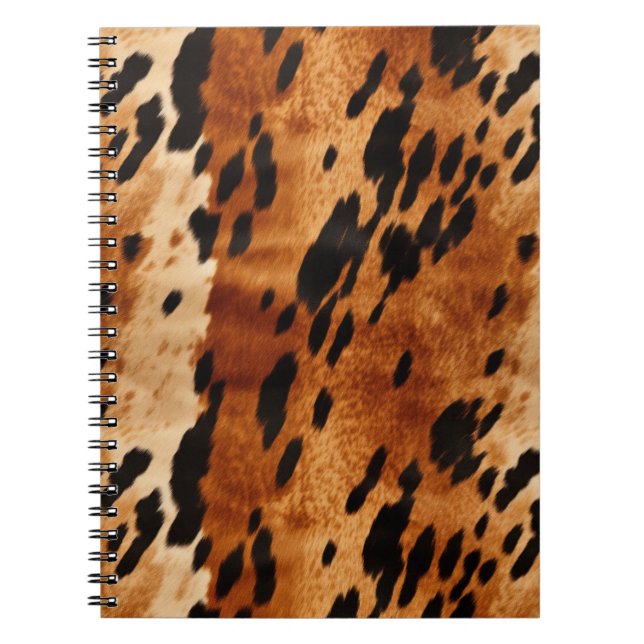 Cream Brown Cowhide Animal Notebook (Front)