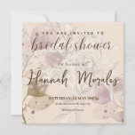 Cream Brown Floral Elegant Bridal Shower Announcement<br><div class="desc">This elegant wedding invitation features a beautiful border of orange and terracotta leaves painted with boho watercolors,  cream and beige dahlias and beautiful rust coloured roses on a white background.</div>