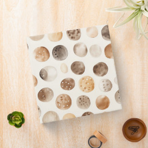 Cream Brown Gingerbread Dots Binder