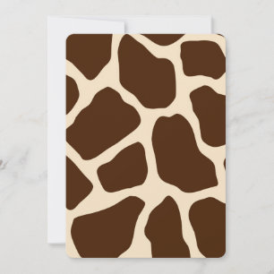 Cream Brown Giraffe Print Baby Shower Invitation