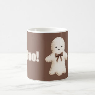 Cream Brown Happy Cute Ghost Boo Coffee Mug