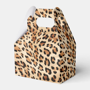 Cream Brown Leopard Favor Box
