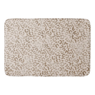 Cream Brown Leopard Print        Bath Mat