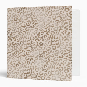 Cream Brown Leopard Print Binder