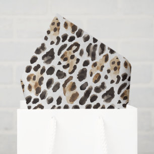 Cream Brown Leopard Print Birthday Tissue Paper