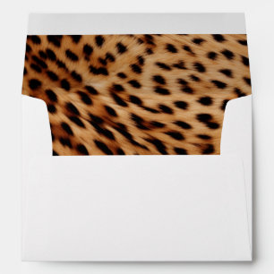 Cream Brown Leopard Print Envelope