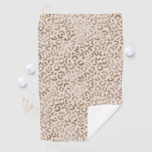 Cream Brown Leopard Print Golf Towel