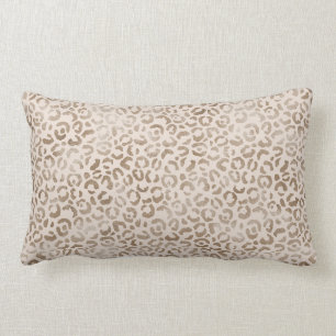 Cream Brown Leopard Print         Lumbar Pillow