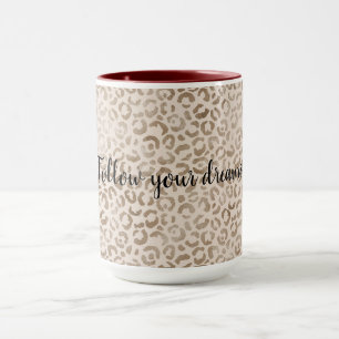 Cream Brown Leopard Print      Mug