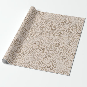 Cream Brown Leopard Print Wrapping Paper