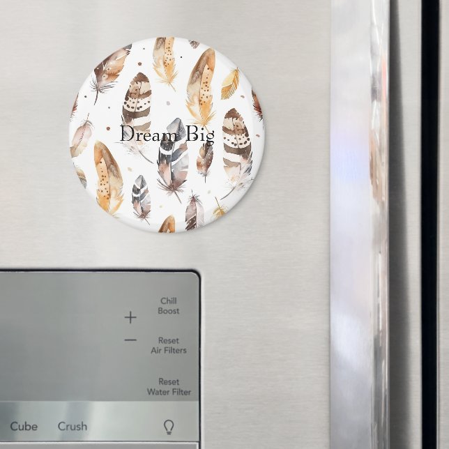 Cream Brown Native Feathers Magnet (In Situ (Fridge))