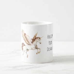 Cream Brown Pegasus Unicorn Coffee Mug