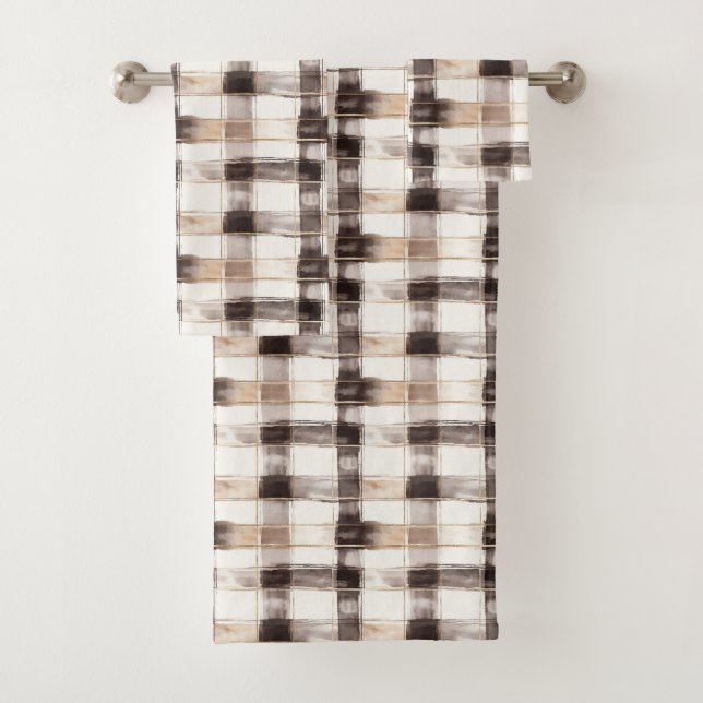 Cream Brown Plaid Stripes   (En situation)