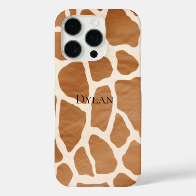 Cream Brown Safari Giraffe Animal Print Case-Mate iPhone Case (Back)