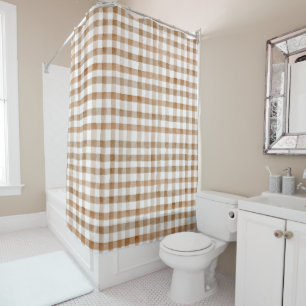 Cream Brown Stripes Tan Plaid