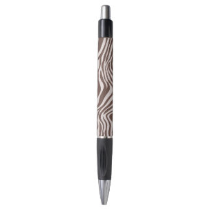 Cream Brown Zebra Print Pen