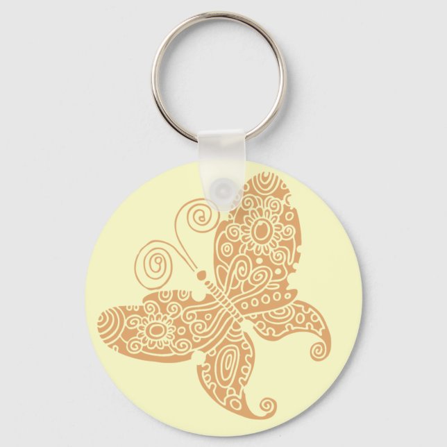 Cream Butterfly Key Chain (Front)