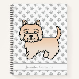 Cream Cairn Terrier Cute Cartoon Dog & Custom Text Notebook