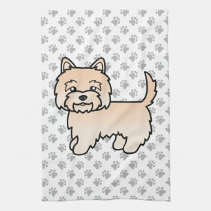 Cream Cairn Terrier Cute Cartoon Dog Kitchen Towel