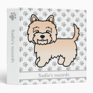 Cream Cairn Terrier Cute Cartoon Dog & Text Binder