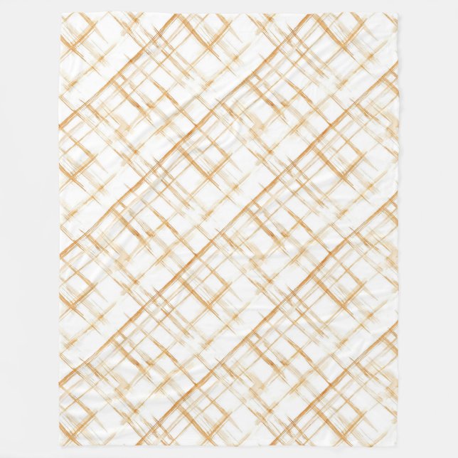 Cream Caramel White Stripes Fleece Blanket (Front)