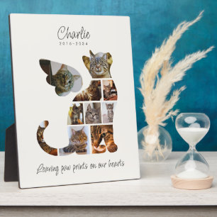 Cream Cat Angel Wings 10 Photo Collage Memorial Plaque
