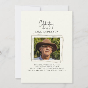 Cream Celebration of Life Photo Invitation