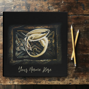 Cream Celtic Art Dragon Fantasy  Binder