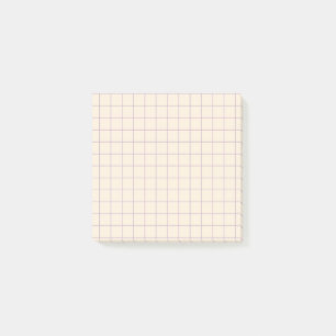 Cream Checkered Pattern Soft Grid Design Office Post-it Notes