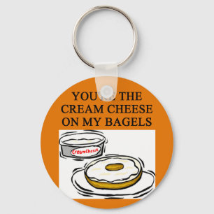 cream cheese and bagels keychain