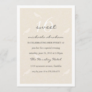 Cream Chic Sweet 16 party invitation