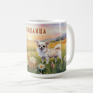 Cream Chihuahua Twins at Sunrise Coffee Mug