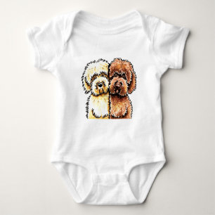 Cream Chocolate Labradoodles Baby Bodysuit