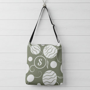 Cream Circles Monogram Crossbody Bag