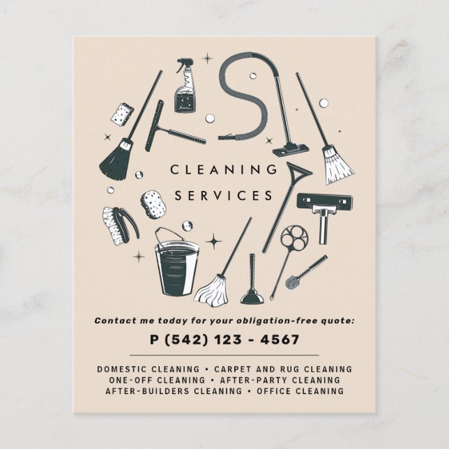 Cream Cleaning Services  Flyer (Front)