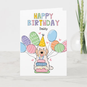 Cream Cockapoo Cavapoo Dog Happy Birthday Card