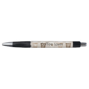 Cream Coffee Heart Cups Pen