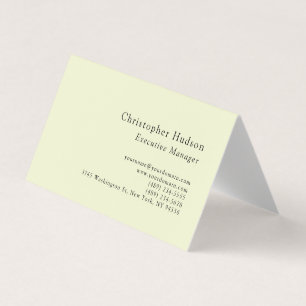 Cream Color Minimalist Modern Simple Plain  Business Card