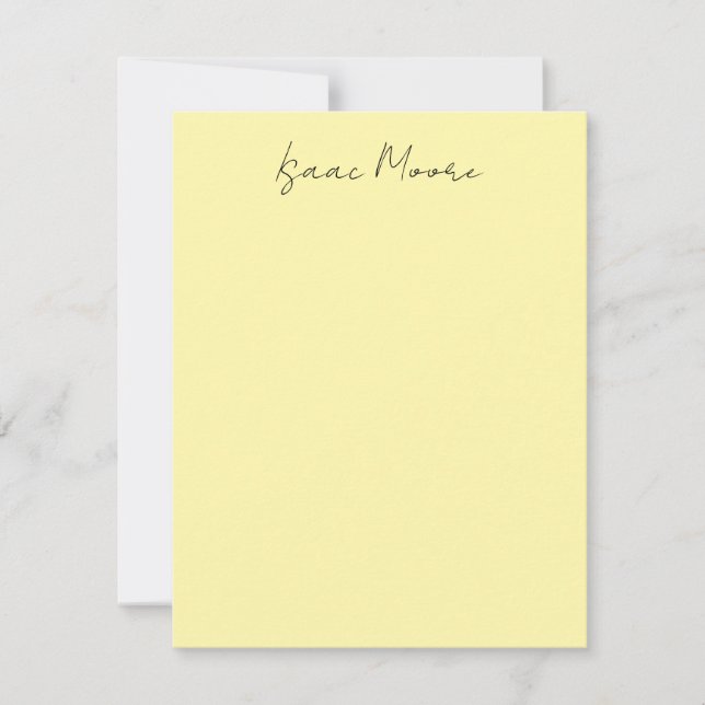 Cream Color Plain Elegant Script Calligraphy Name Card (Front)