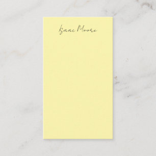 Cream Color Plain Elegant Script Calligraphy Name Enclosure Card