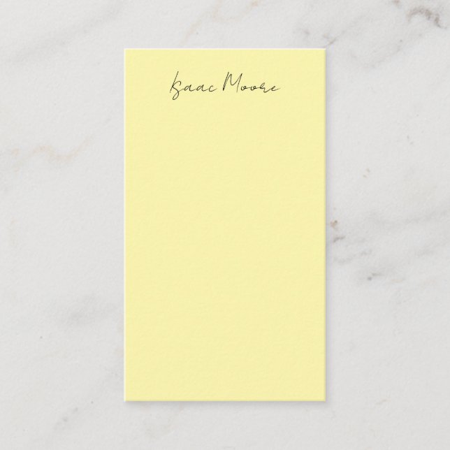 Cream Color Plain Elegant Script Calligraphy Name Enclosure Card (Front)