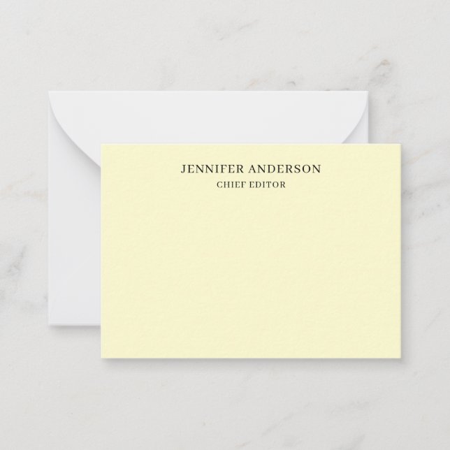 Cream Color Professional Modern Plain Minimalist Card (Front)