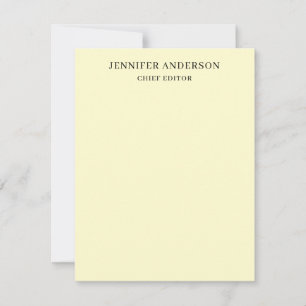 Cream Color Professional Modern Plain Minimalist Card