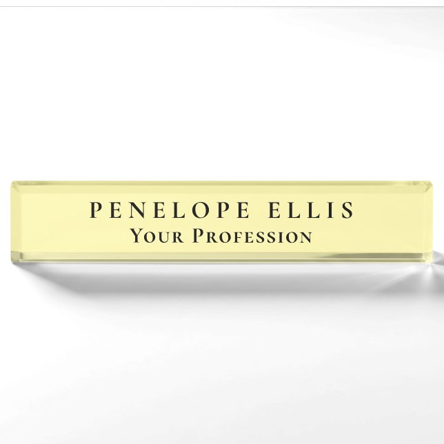 Cream Color Unique Original Classical Professional Nameplate (Front)