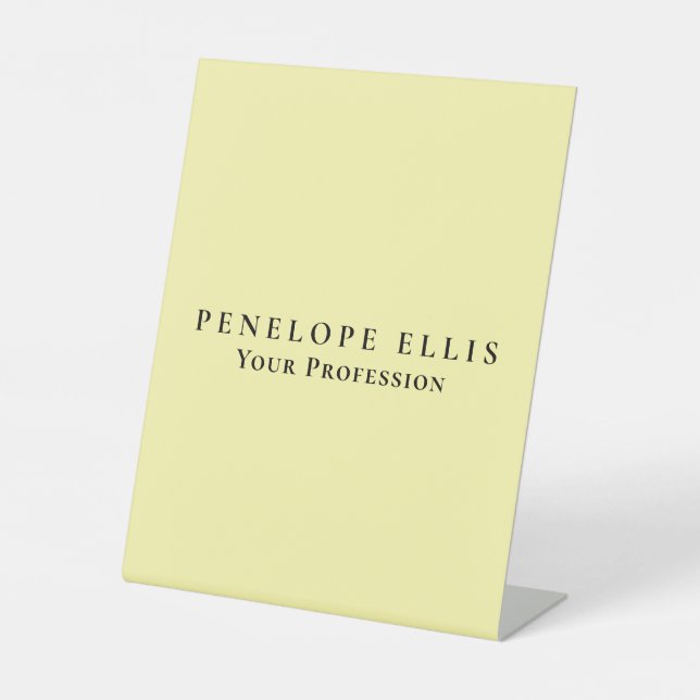 Cream Color Unique Original Classical Professional Pedestal Sign (Front)