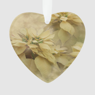 Cream Colored Poinsettias Digital Art Acrylic  Ornament